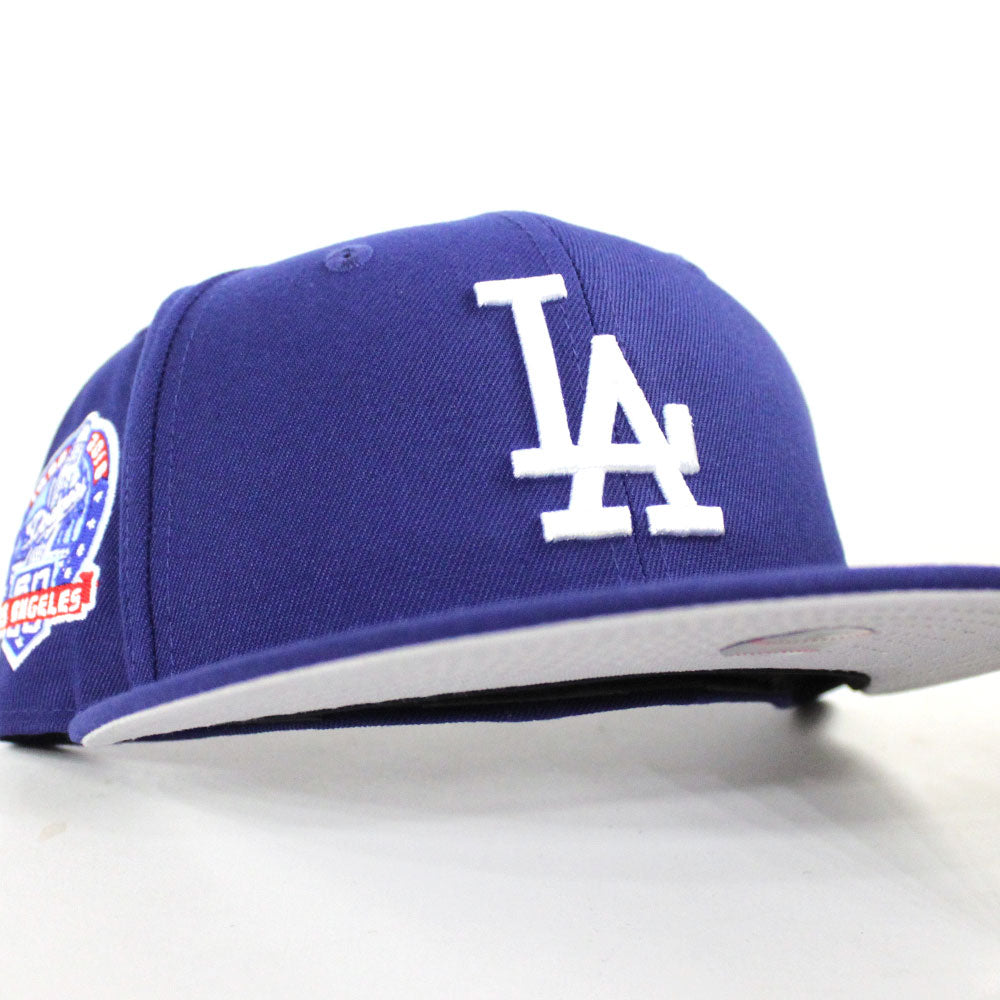 Los Angeles Dodgers Grey Blue LA Thread Custom 59FIFTY Fitted Hat