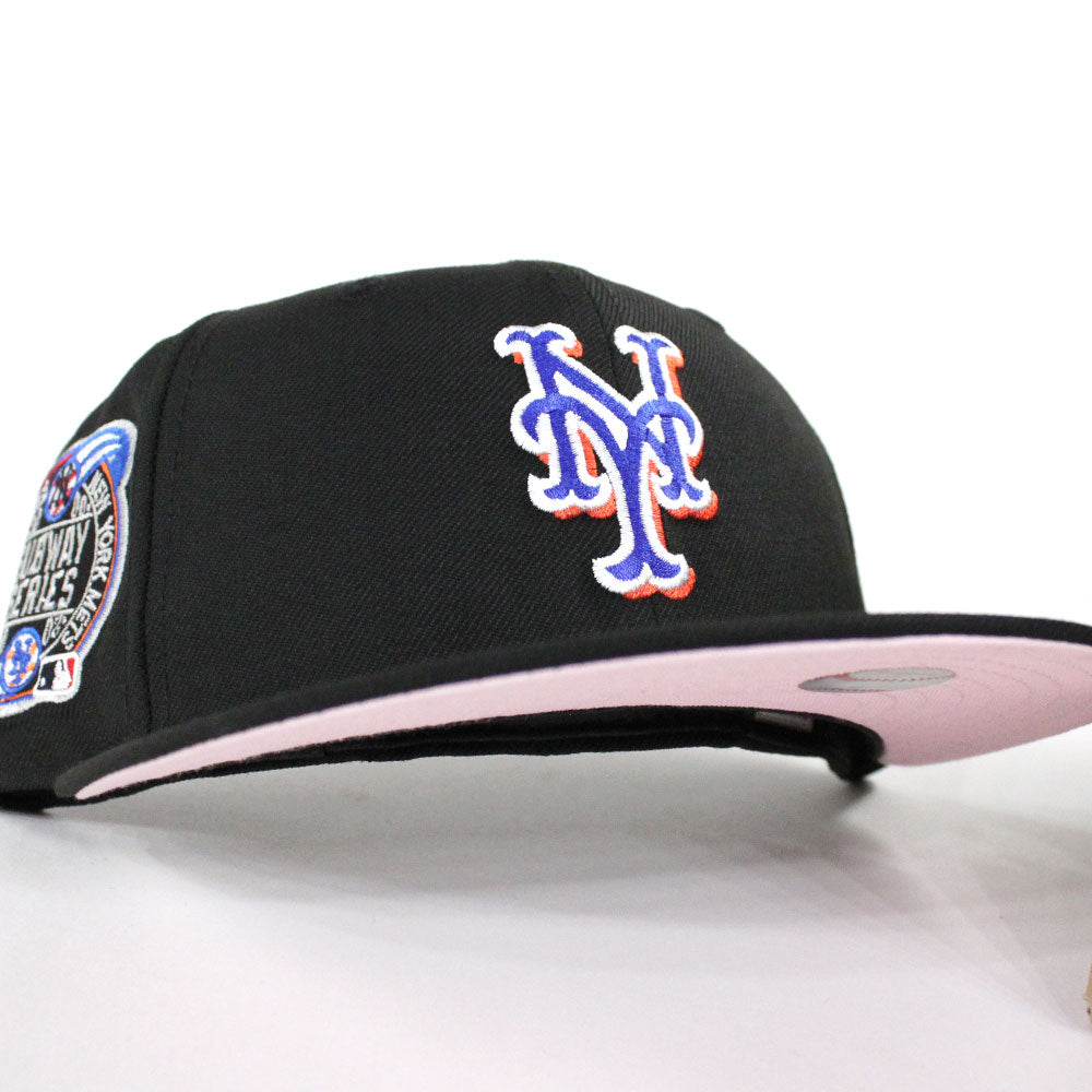 New York Mets 2000 Subway Series New Era 59Fifty Fitted Hats (Black ALT  Pink Under Brim)