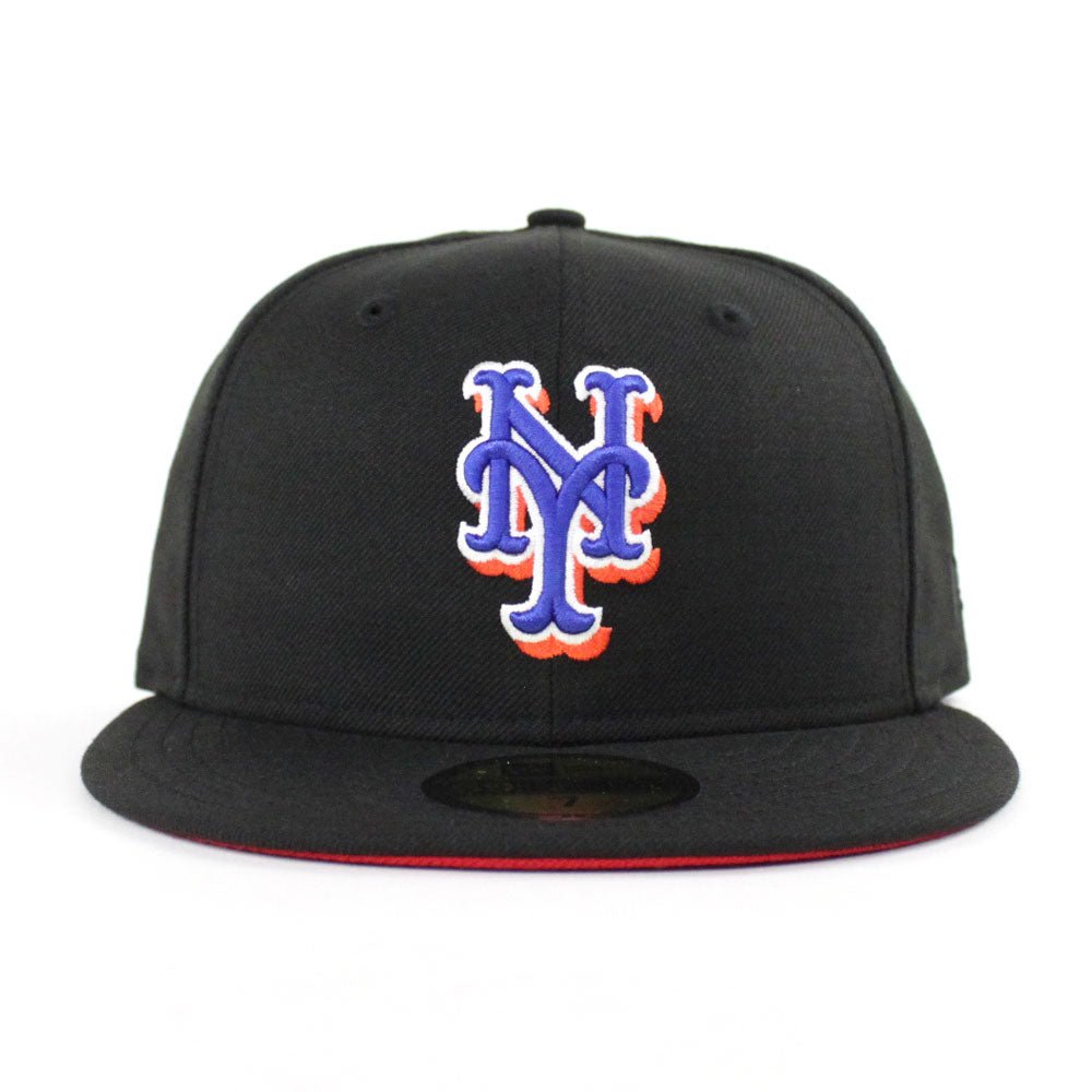 New York Mets Black Red New Era Fitted