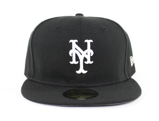 New York Mets New Era Optic 59FIFTY Fitted Hat - White/Black