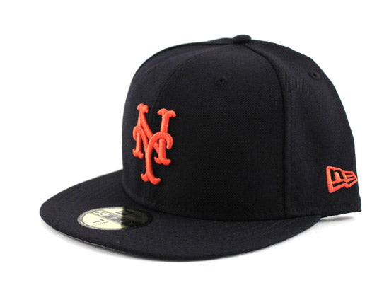 New York Mets New Era Flamingo 59FIFTY Fitted Hat - White/Orange
