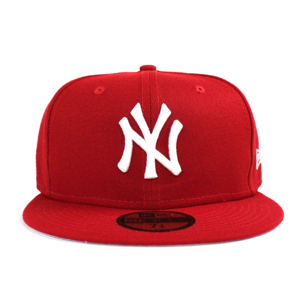New Era New York Yankees 59Fifty Hat Red & Black MLB Fitted 7 3/4 Cap/ Hat