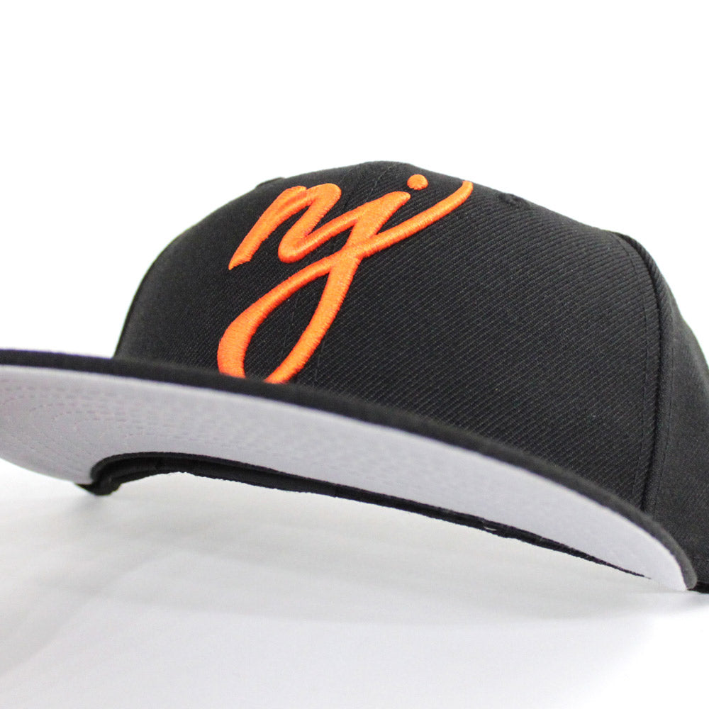 San Francisco SF Giants SCRIPT-PUNCH Black-Orange Fitted Hat