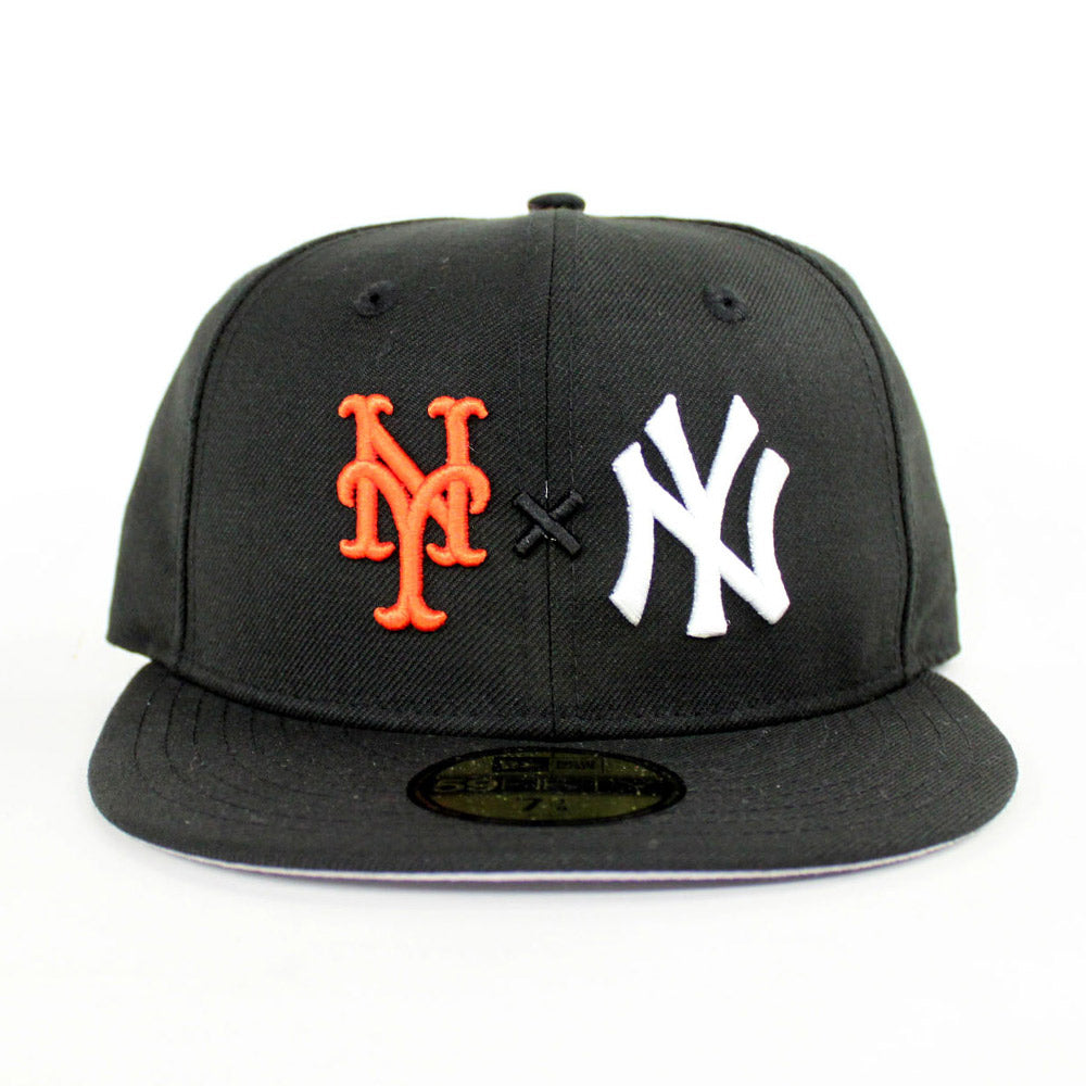 NY Yankees x NY Mets Duel New Era 59Fifty Fitted Hat (Black Gray Under Brim)