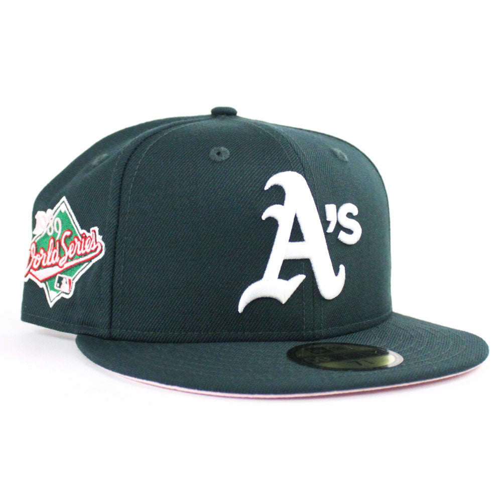Men's New Era Pink Oakland Athletics 1989 MLB World Series 59FIFTY Fitted Hat