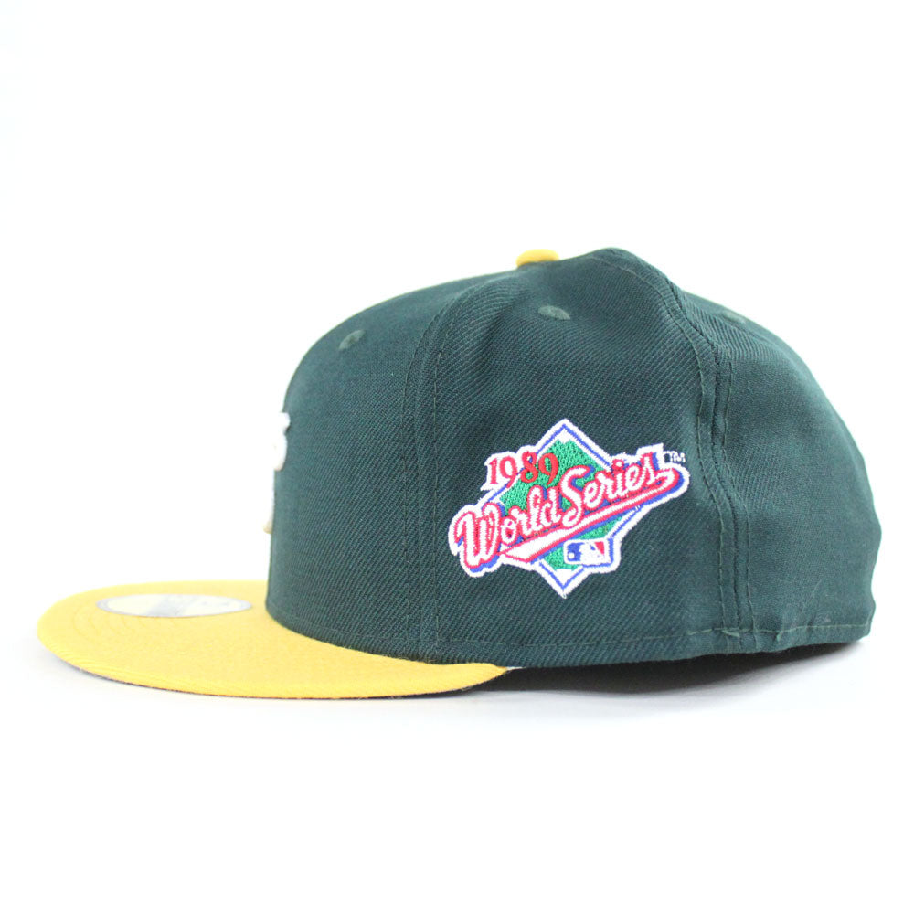 Oakland Athletics 1989 World Series New Era 59FIFTY Fitted Hat (Green Under BRIM) - The Bay Bridge Series 59FIFTY Fitteds - 1989 World Series Fitted