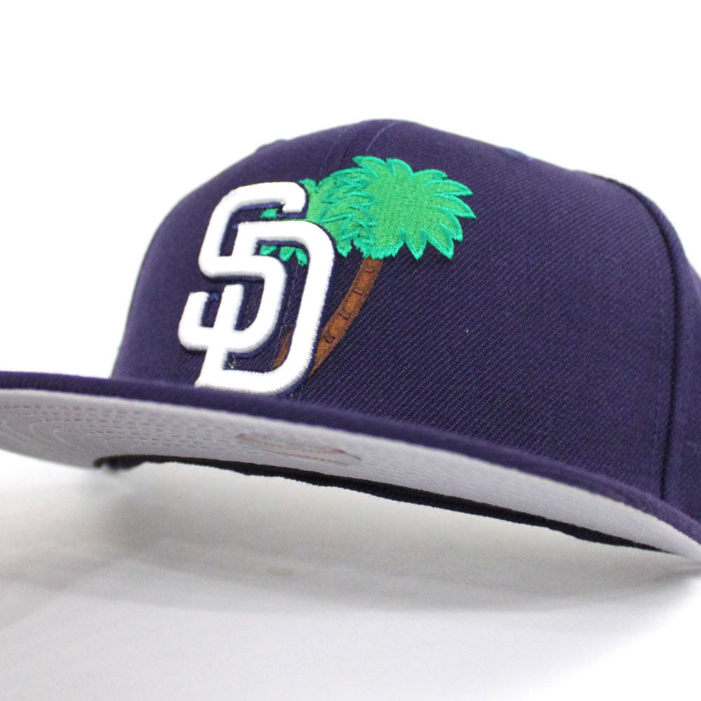 Palm Tree San Diego Padres 59Fifty New Era Fitted Hat (Navy Gray Under Brim)