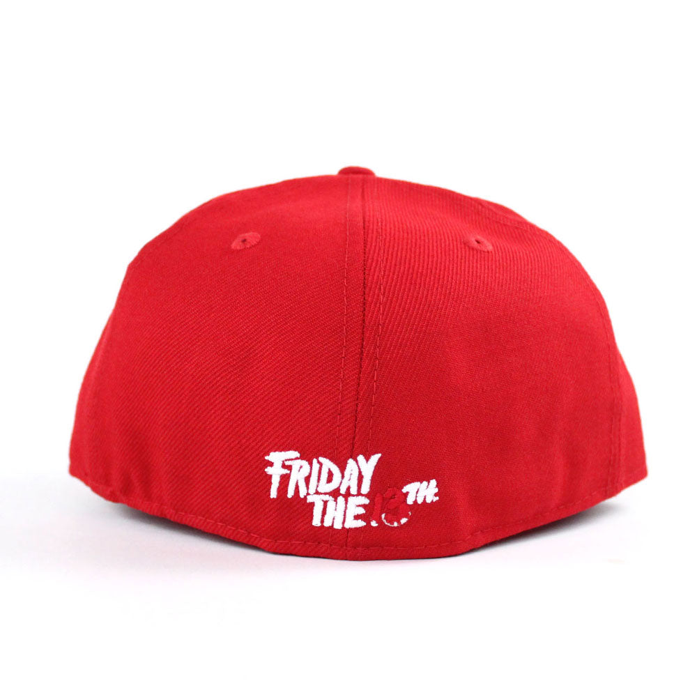 Friday the 13th Jason Head New Era 59Fifty Fitted Hat (BLACK Blue Under  Brim) - Grey Bottom Fitteds ‚Äì Custom 59Fifty Caps – ECAPCITY