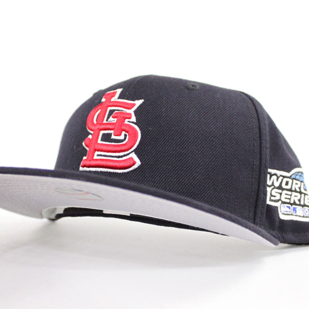 New Era Mens MLB St. Louis Cardinals World Series 2011 59Fifty Fitted Hat  70584428 Navy, Grey Undervisor