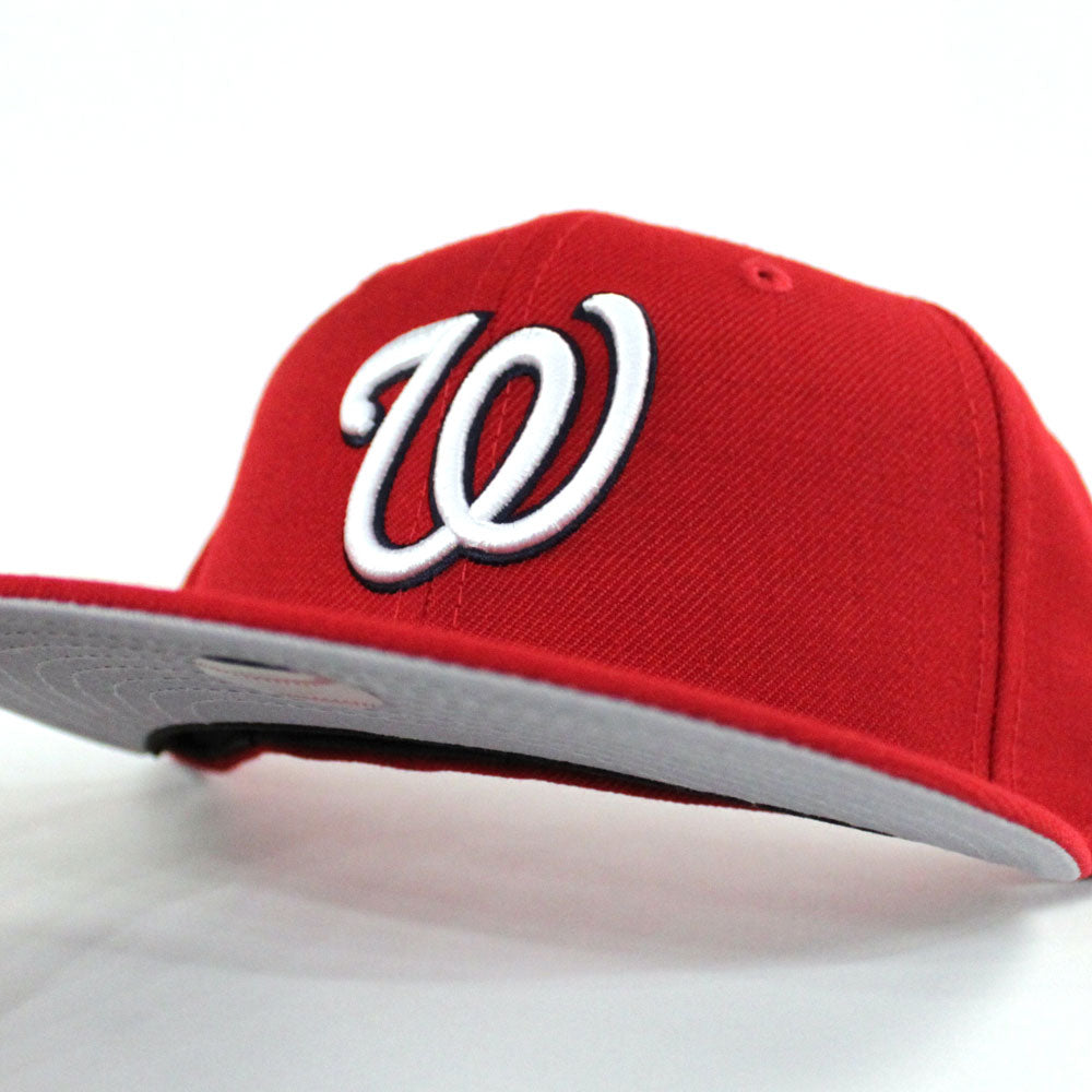 New Era Mens MLB Washington Nationals Blooming 59Fifty Fitted Hat 60243431  Red, Grey Undervisor